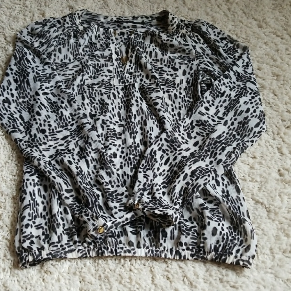 Sheer Print Blouse